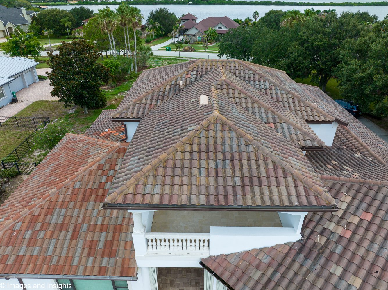 Aerial drone roof inspection Brevard County — full roof view, second property